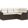 Image de vidaXL - Tuinbank - Set - Bruin - poly - rattan