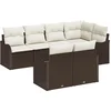 Image de vidaXL - Tuinbank - Set - Bruin - poly - rattan