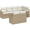 Image de vidaXL - Tuinbank - Set - Beige - poly - rattan