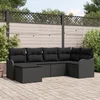 Image de vidaXL - Tuinbank - Set - 6 - pcs - Zwart - poly - rattan