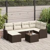 Image de vidaXL - Tuinbank - Set - met - kussen - 7 - pcs - Bruin - Poly - rattan