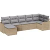 Image de vidaXL - Tuinbank - Set - 7 - pcs - Beige - poly - rattan