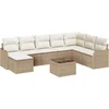 Image de vidaXL - Tuinbank - Set - met - kussen - 9 - pcs - Beige - Poly - rattan
