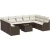 Image de vidaXL - Tuinbank - Set - Bruin - poly - rattan