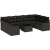 Image de vidaXL - Tuinbank - Set - Zwart - poly - rattan