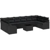 Image de vidaXL - Tuinbank - Set - Zwart - 55 - x - 55 - x - 37 - cm - poly - rattan