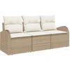 Image de vidaXL - Tuinbank - Set - Beige - poly - rattan