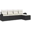Image de vidaXL - Tuinbank - Set - 5 - pcs - Zwart - poly - rattan