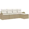 Image de vidaXL - Tuinbank - Set - Beige - poly - rattan