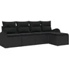 Image de vidaXL - Tuinbank - Set - 5 - pcs - Zwart - poly - rattan