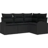Image de vidaXL - Tuinbank - Set - 4 - pcs - Zwart - poly - rattan