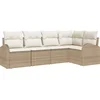 Image de vidaXL - Bankstel - met - kussen - 5 - pcs - Beige - Polyester