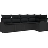 Image de vidaXL - Bankstel - met - kussen - Zwart - Polyester