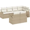 Image de vidaXL - Tuinbank - Set - Beige - poly - rattan
