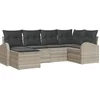 Image de vidaXL - Tuinbank - Set - Lichtgrijs - poly - rattan
