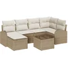 Image de vidaXL - Tuinbank - Set - 7 - pcs - Beige - poly - rattan
