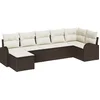 Image de vidaXL - Tuinbank - Set - met - kussen - Bruin - Poly - rattan