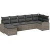 Image de vidaXL - Tuinbank - Set - met - kussen - Grijs - Poly - rattan