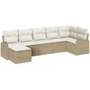 Image de vidaXL - Tuinbank - Set - met - kussen - Beige - Poly - rattan