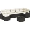 Image de vidaXL - Tuinbank - Set - met - kussen - 8 - pcs - Zwart - Poly - rattan