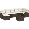 Image de vidaXL - Tuinbank - Set - met - kussen - 8 - pcs - Bruin - Poly - rattan