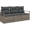 Image de vidaXL - Bankstel - 3 - pcs - Grijs - poly - rattan