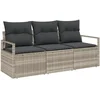 Image de vidaXL - Bankstel - 3 - pcs - Lichtgrijs - poly - rattan