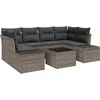 Image de vidaXL - Tuinbank - Set - met - kussen - 7 - pcs - Grijs - poly - rattan