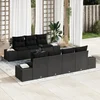 Image de vidaXL - Tuinbank - Set - met - kussen - 8 - pcs - Zwart - poly - rattan