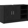Image de vidaXL - Badkamerkast - met - plank - Zwart - Eiken - 90 - x - 29 - x - 55 - cm - Bewerkt - hout