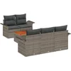 Image de vidaXL - Tuinbank - Set - met - kussen - 6 - pcs - Grijs - poly - rattan