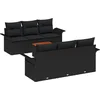 Image de vidaXL - Tuinbank - Set - met - kussen - 7 - pcs - Zwart - poly - rattan