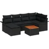 Image de vidaXL - Tuinbank - Set - met - kussen - 7 - pcs - Zwart - poly - rattan