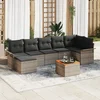 Image de vidaXL - Tuinbank - Set - met - kussen - 8 - pcs - Grijs - poly - rattan