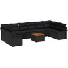 Image de vidaXL - Tuinbank - Set - met - kussen - 11 - pcs - Zwart - poly - rattan