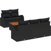 Image de vidaXL - Tuinbank - Set - met - kussen - 6 - pcs - Zwart - poly - rattan