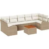 Image de vidaXL - Tuinbank - Set - met - kussen - 8 - pcs - Beige - poly - rattan