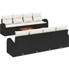Image de vidaXL - Tuinbank - Set - met - kussen - 9 - pcs - Zwart - poly - rattan