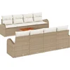 Image de vidaXL - Tuinbank - Set - met - kussen - 9 - pcs - Beige - poly - rattan