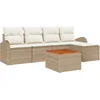 Image de vidaXL - Tuinbank - Set - met - kussen - 6 - pcs - Beige - poly - rattan