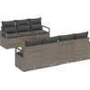 Image de vidaXL - Tuinbank - Set - met - kussen - 7 - pcs - Grijs - poly - rattan