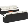 Image de vidaXL - Tuinbank - Set - met - kussen - 9 - pcs - Zwart - poly - rattan