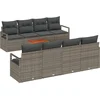 Image de vidaXL - Tuinbank - Set - met - kussen - 9 - pcs - Grijs - poly - rattan