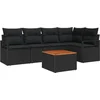 Image de vidaXL - Tuinbank - Set - met - kussen - 6 - pcs - Zwart - poly - rattan