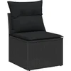 Image de vidaXL - Tuinbank - Set - met - kussen - 7 - pcs - Zwart - poly - rattan