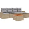 Image de vidaXL - Tuinbank - Set - met - kussen - 6 - pcs - Beige - poly - rattan