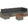 Image de vidaXL - Tuinbank - Set - met - kussen - 8 - pcs - Grijs - poly - rattan