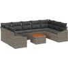Image de vidaXL - Tuinbank - Set - met - kussen - 10 - pcs - Grijs - poly - rattan
