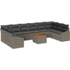 Image de vidaXL - Tuinbank - Set - met - kussen - 11 - pcs - Grijs - poly - rattan