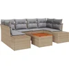 Image de vidaXL - Tuinbank - Set - 7 - st - Beige - poly - rattan